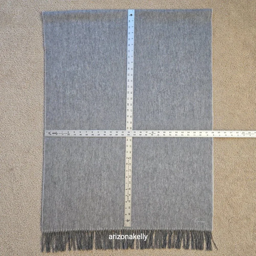 NWOT Reiss Cashmere Fringed Scarf 2-tone Grey - Picture 8 of 10